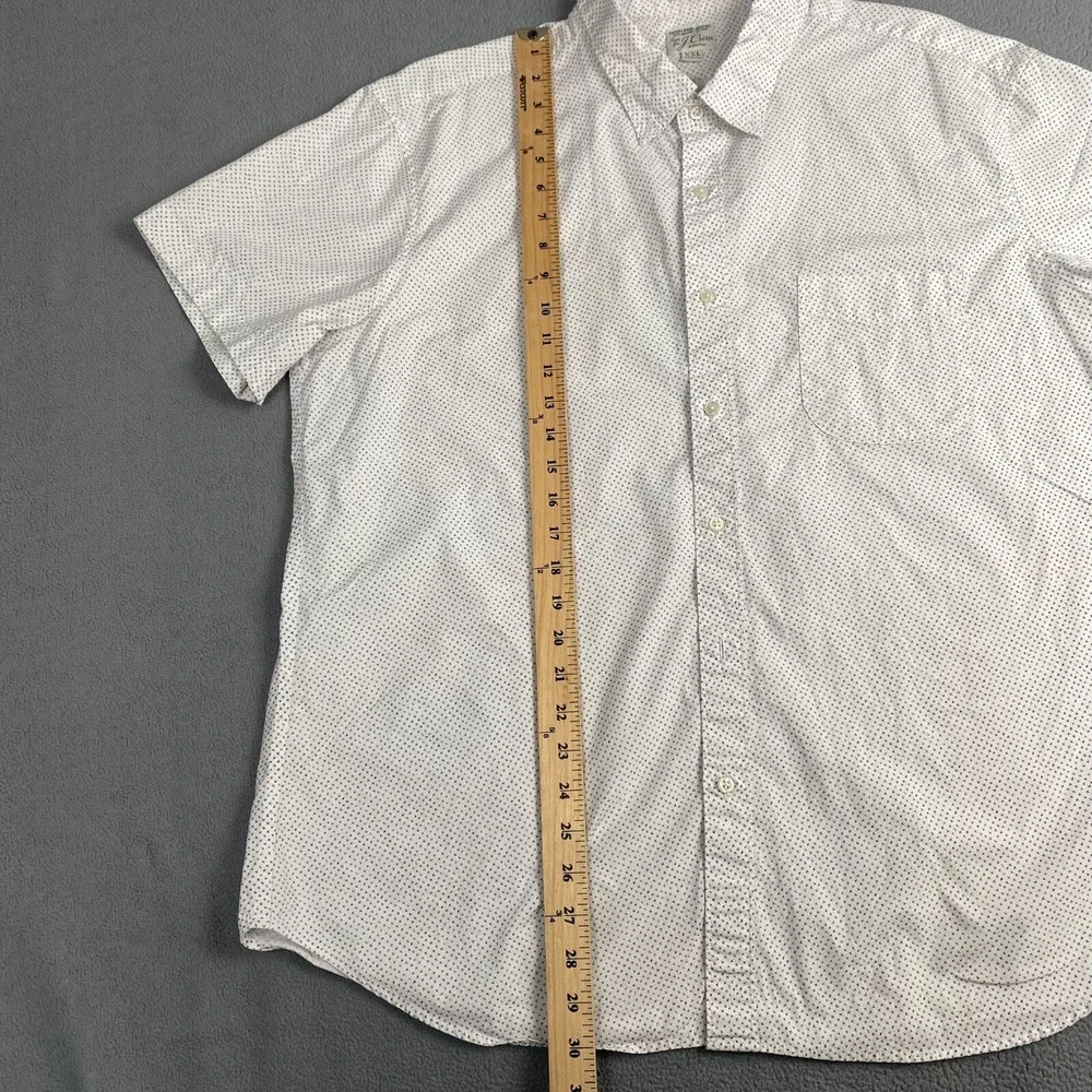 J. Crew Men's size XXL Slim Fit Stretch Short-Sleeve Shirt White,Pocket‎